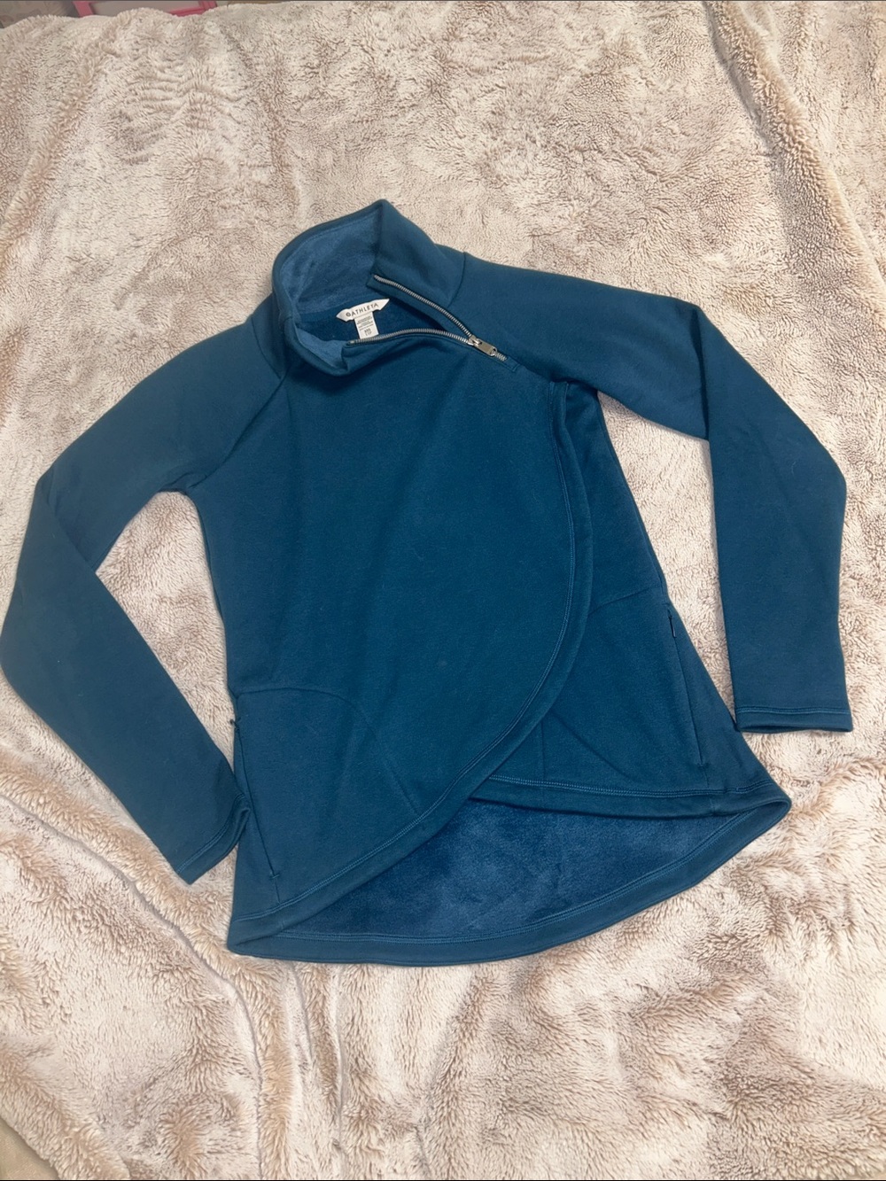 Athleta Cozy Karma Asymmetrical Zip Pullover - Picture 2 of 9